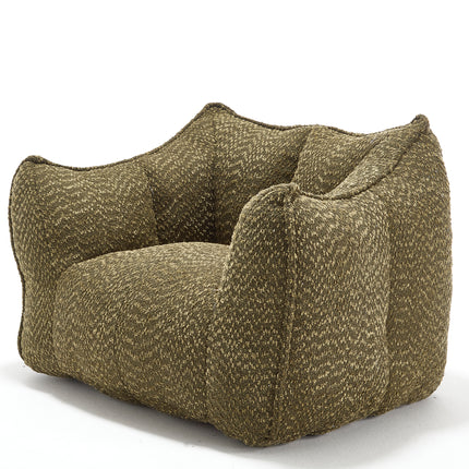 Comfortable Chenille Sofa Chairs with Highly Resilient Foam for Living Rooms and Bedrooms, Square Lazy Sofas for Adults