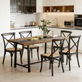 Long Dining Table,Kitchen Table with Large Tabletop and Steel Legs,for Your Home