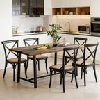 Long Dining Table,Kitchen Table with Large Tabletop and Steel Legs,for Your Home