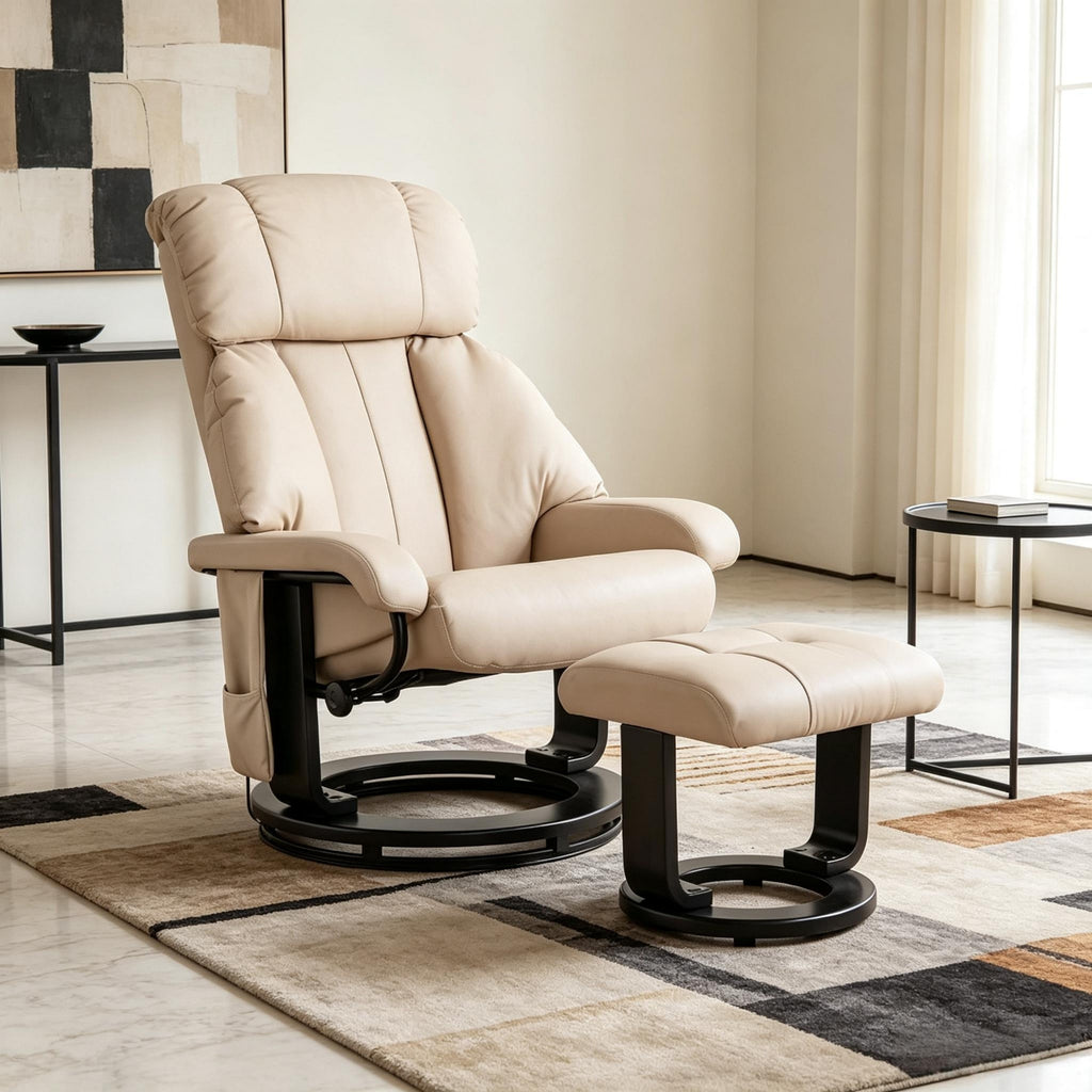 Soft Swivel Recliner Chair with Ottoman,Massage Chair with Ottoman,Luxury Recliner Chair,Lounge Chair,Home Theater Seating,Relaxation Massage Chair with Ottoman