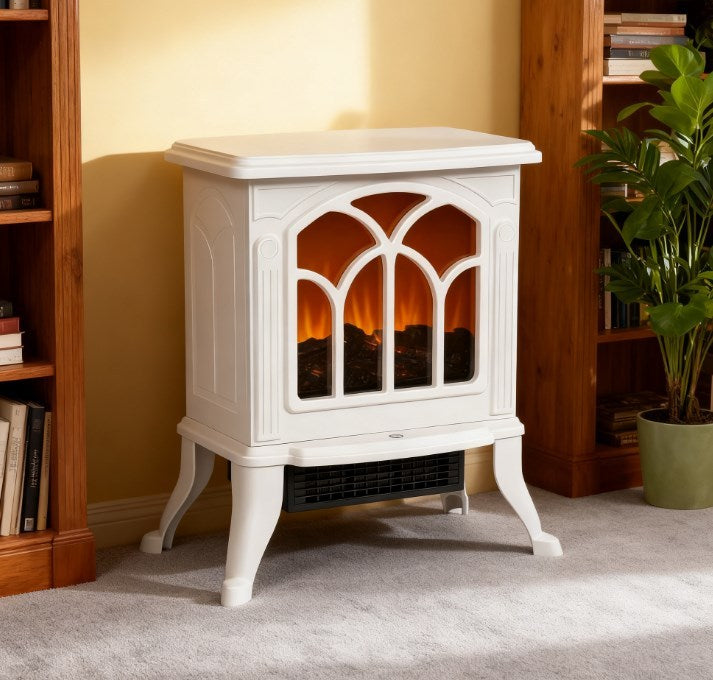 Freestanding Fireplace Stove,Electric Fireplace Heater with Realistic Logs and Flame Effect