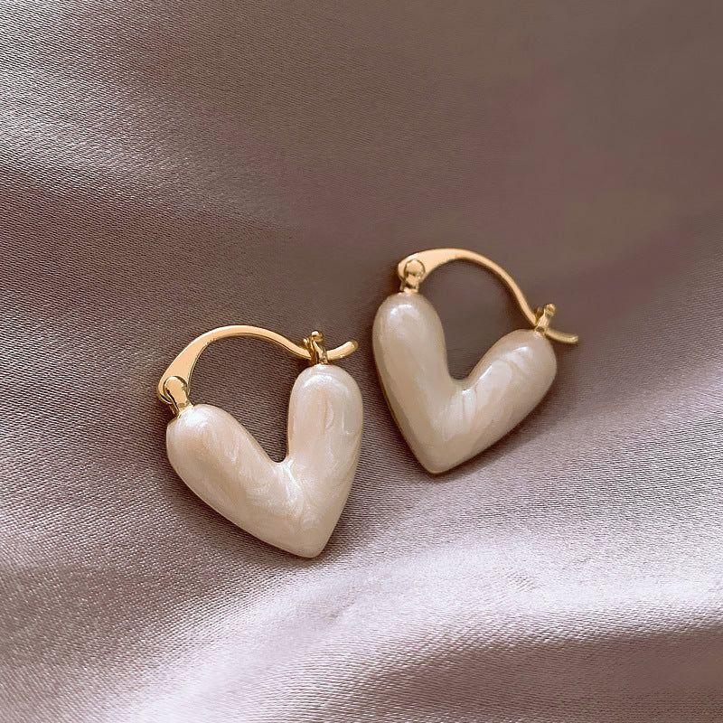 Fashion Jewelry Heart Pendant Drop Earrings For Women Summer Trinket Luxury Jewelry Vacation Accessories Enamel Earring