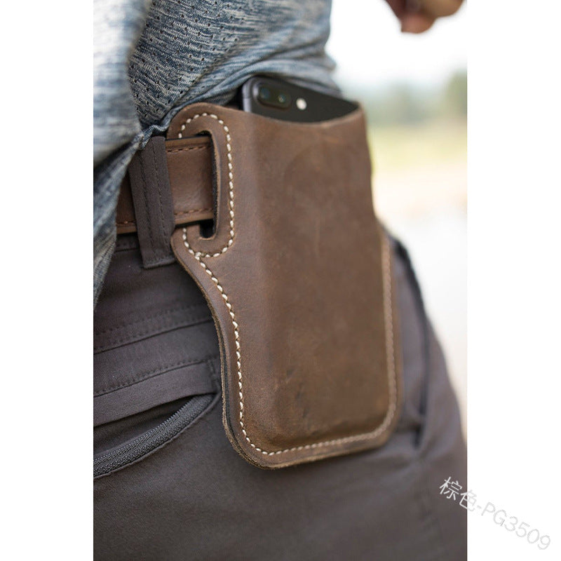 Cellphone Loop Holster Case Belt Waist Bag Props PU Leather Purse Phone Wallet - Eloy Royal