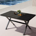Patio plastic wood dining table (black)