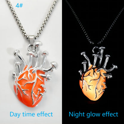 Zinc Alloy Luminous Heart Pendant Necklace