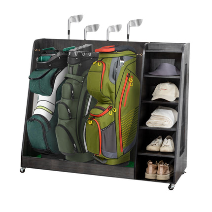 Gray Wooden Golf Bag with 3 Drawers