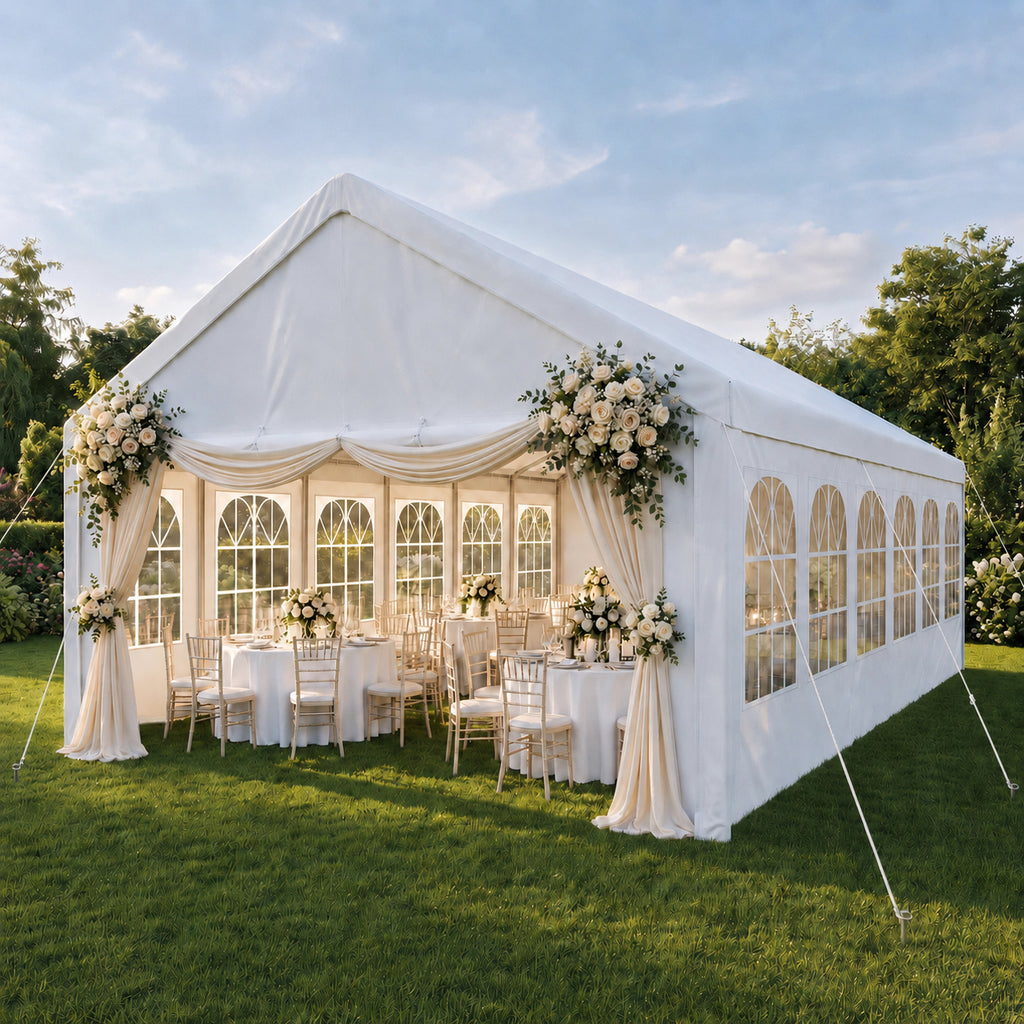 20'x40' Carport Car Canopy Party Tent with 3 Storage Bags & Removable Sidewalls, Outdoor Gazebo Commercial Tents for Parties Wedding BBQ with 3 Carry Bags