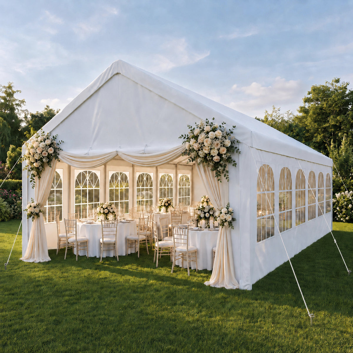 20'x40' Carport Car Canopy Party Tent with 3 Storage Bags & Removable Sidewalls, Outdoor Gazebo Commercial Tents for Parties Wedding BBQ with 3 Carry Bags