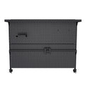 Clamp-On Desk Pegboard with Single Monitor Stand, 43x35 Inch Steel Organizer in Black, Carbon Steel Construction for Gaming & Office Use