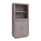Stackable Base Cabinet & Bookcase Bundle, Medium grey finish