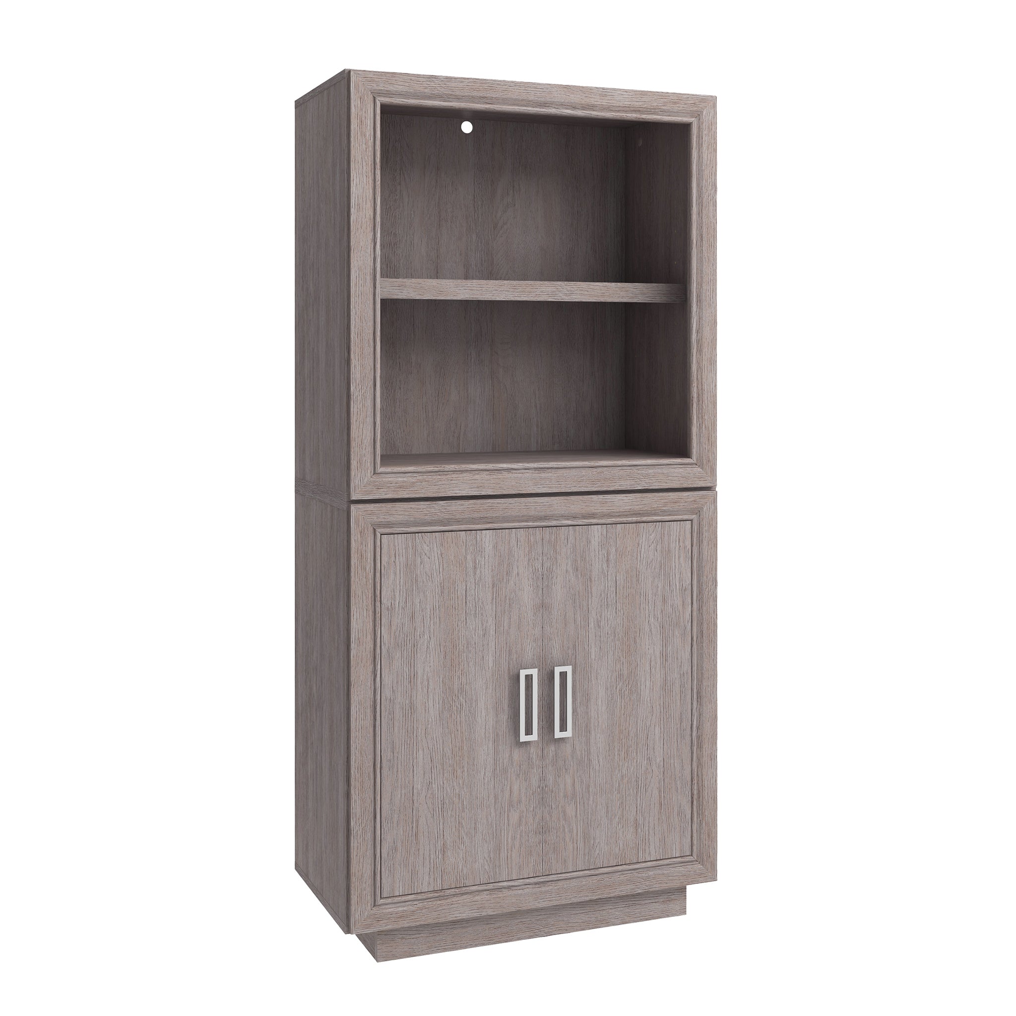 Stackable Base Cabinet & Bookcase Bundle, Medium grey finish