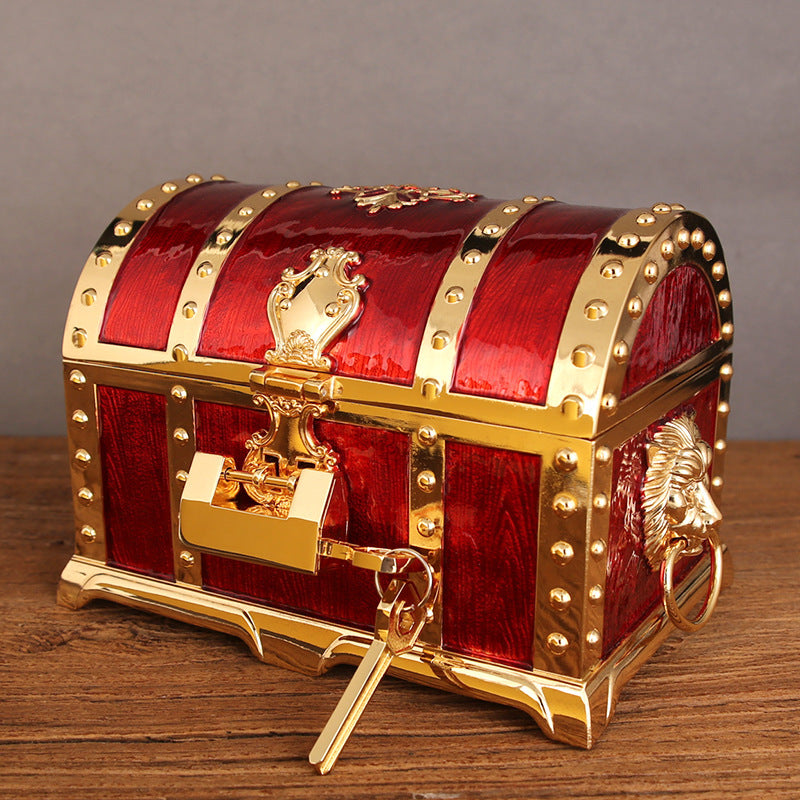 Retro Chinese Style Wedding Jewelry Box Alloy Hand Jewelry Storage Box With Lock