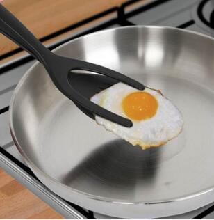 2 In 1 Grip And Flip Tongs Egg Spatula Tongs Clamp Pancake Fried Egg French Toast Omelet Overturned Kitchen Accessories - Eloy Royal