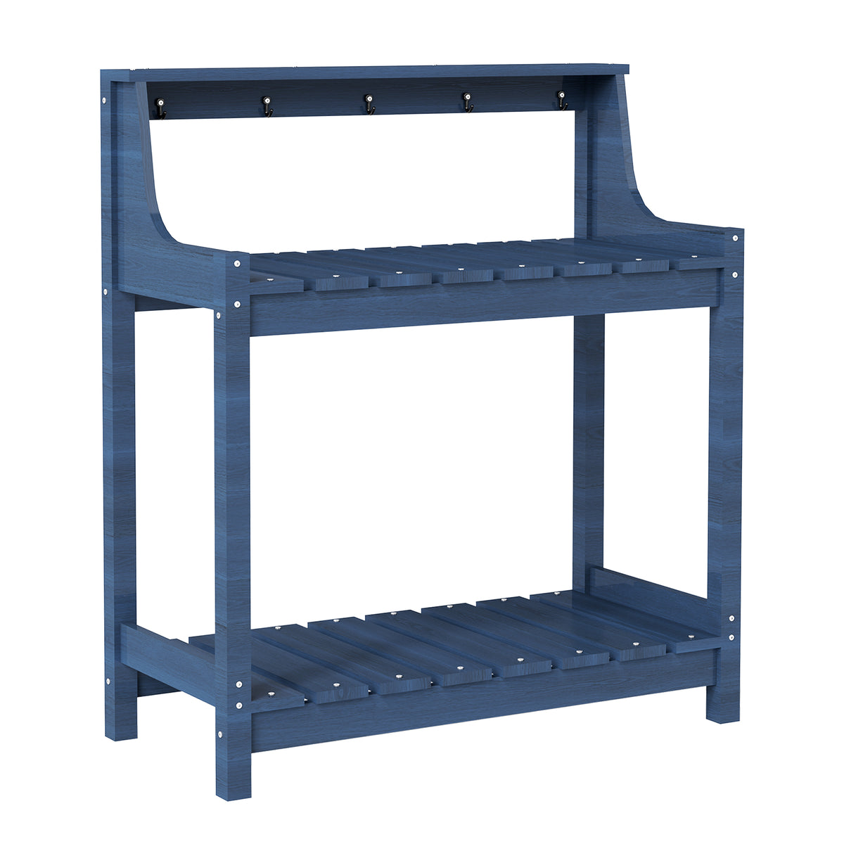 Potting Benches for Outside, HDPE Garden Potting Table All Weather, Outdoor Potting Table with Storage for Patio, Backyard, Garden, Blue