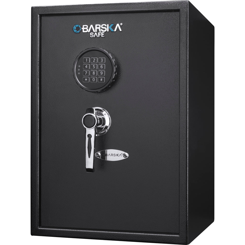 Large Digital Keypad Safe with 1.45 Cubic Ft Capacity in Black Steel and Removable Shelves