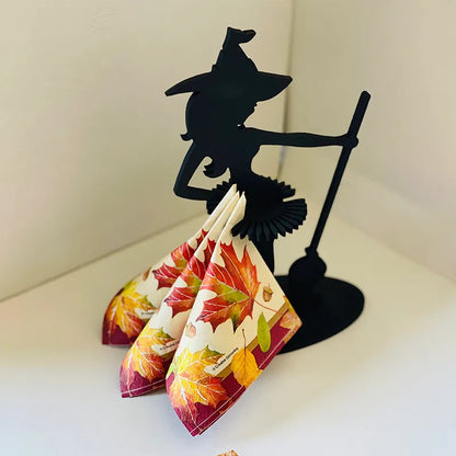 Wooden Halloween Witch Napkin Holder Kitchen Restaurant Decoration