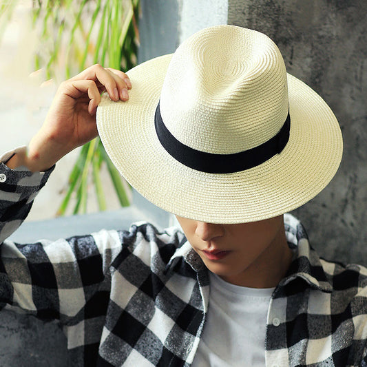 Fashionable And Simple Men's Sunscreen Straw Hat