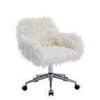 HengMing Modern Faux fur home office chair, fluffy chair for girls, makeup vanity Chair - Eloy Royal