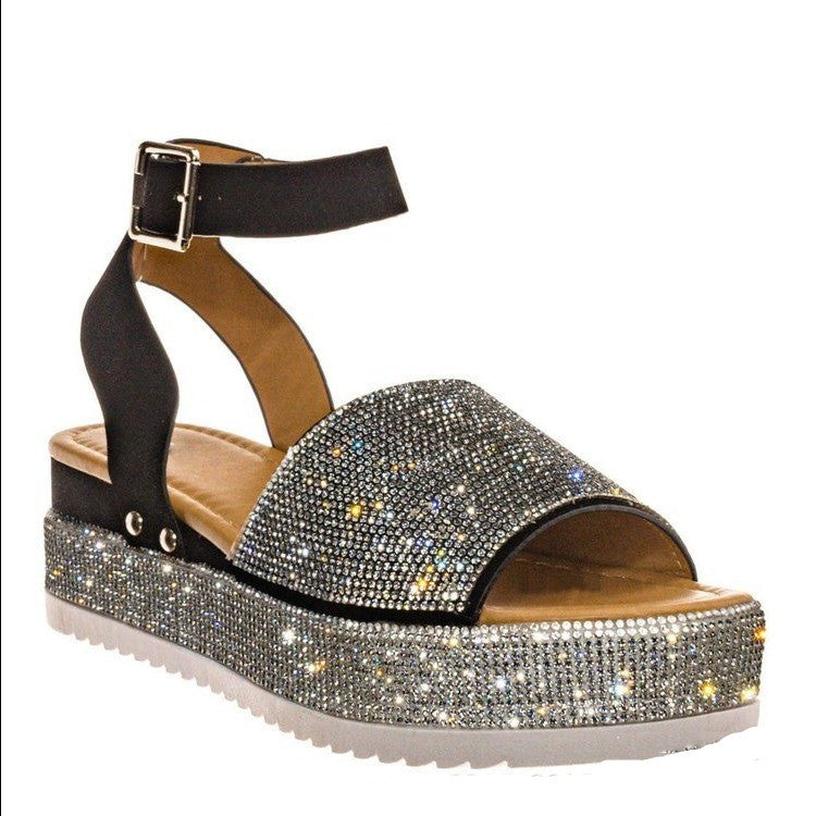 Rhinestone Sandals Summer Fashion Platform Shoes For Women - Eloy Royal