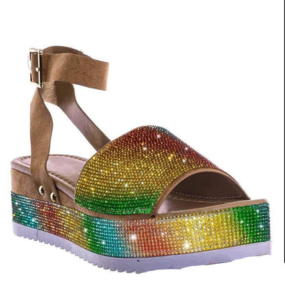 Rhinestone Sandals Summer Fashion Platform Shoes For Women - Eloy Royal