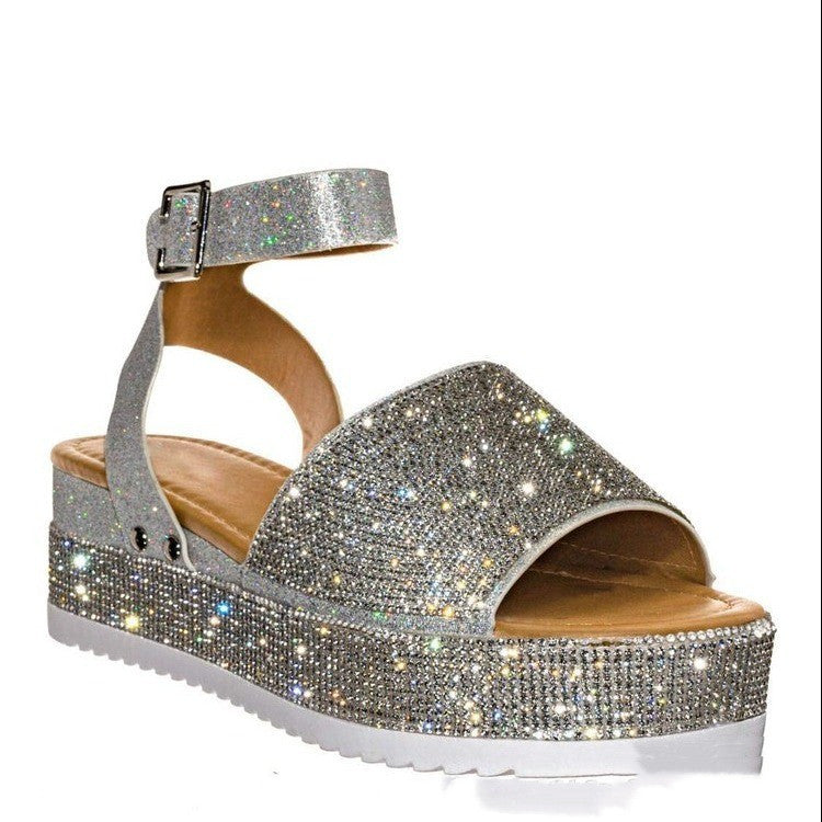 Rhinestone Sandals Summer Fashion Platform Shoes For Women - Eloy Royal