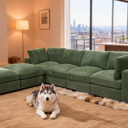 Corduroy Reversible Modular Sectional