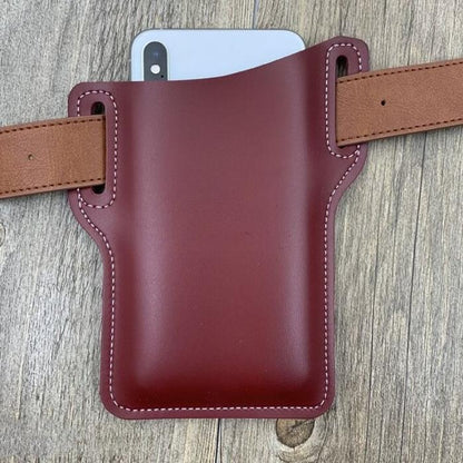 Cellphone Loop Holster Case Belt Waist Bag Props PU Leather Purse Phone Wallet - Eloy Royal