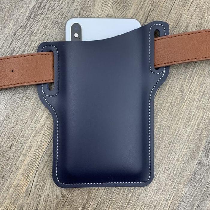 Cellphone Loop Holster Case Belt Waist Bag Props PU Leather Purse Phone Wallet - Eloy Royal