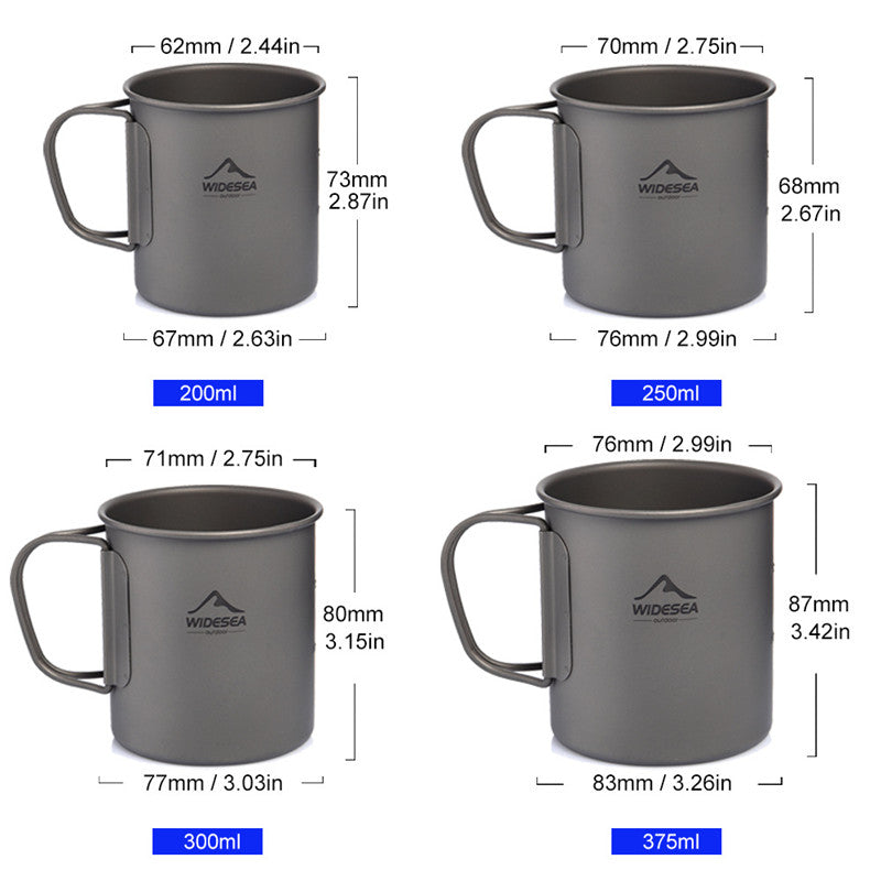 Pure Titanium Outdoor Coffee Cup With Lid Lightweight And Easy To Store Camping Tableware - Eloy Royal