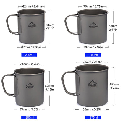 Pure Titanium Outdoor Coffee Cup With Lid Lightweight And Easy To Store Camping Tableware - Eloy Royal