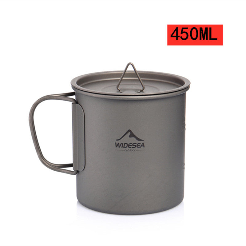 Pure Titanium Outdoor Coffee Cup With Lid Lightweight And Easy To Store Camping Tableware - Eloy Royal