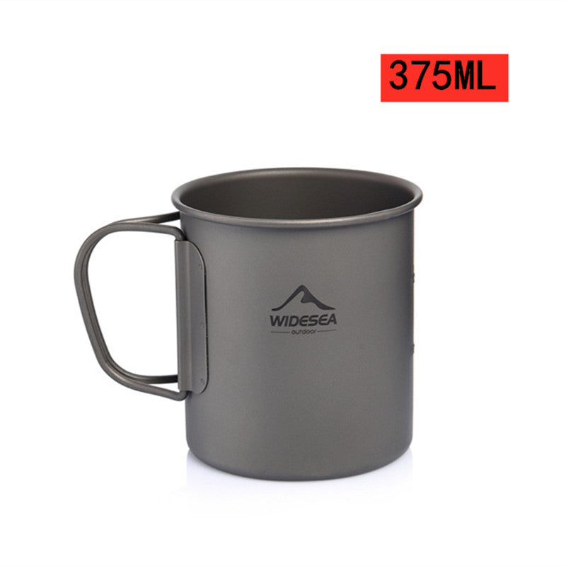 Pure Titanium Outdoor Coffee Cup With Lid Lightweight And Easy To Store Camping Tableware - Eloy Royal