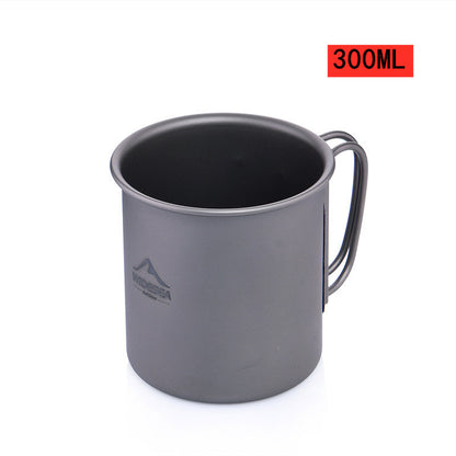 Pure Titanium Outdoor Coffee Cup With Lid Lightweight And Easy To Store Camping Tableware - Eloy Royal