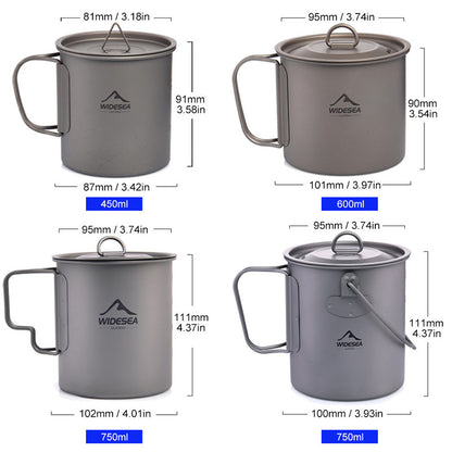 Pure Titanium Outdoor Coffee Cup With Lid Lightweight And Easy To Store Camping Tableware - Eloy Royal