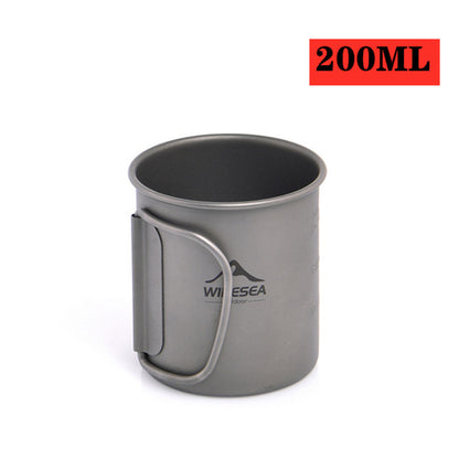 Pure Titanium Outdoor Coffee Cup With Lid Lightweight And Easy To Store Camping Tableware - Eloy Royal