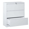 3 Drawer Lateral File Cabinet, 35.4 Inch Wide Metal Filing Cabinet, Locking Heavy Duty File Cabinet for Home Office, Anti-Tip Safety Interlock, Vertical Storage for Letter/Legal/A4 Files