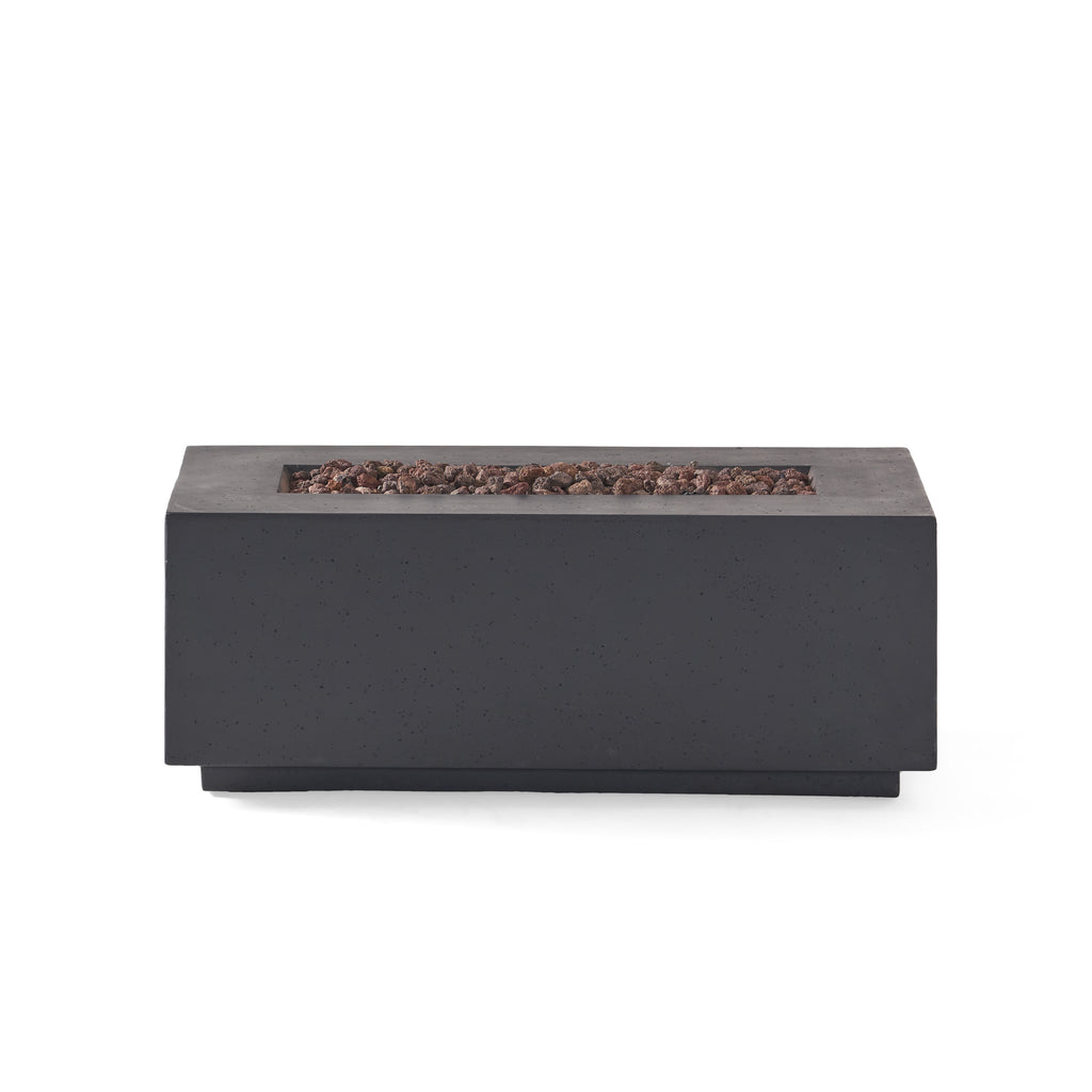 Arezzo Rectangular MgO Fire Pit, Light Grey, 40 in