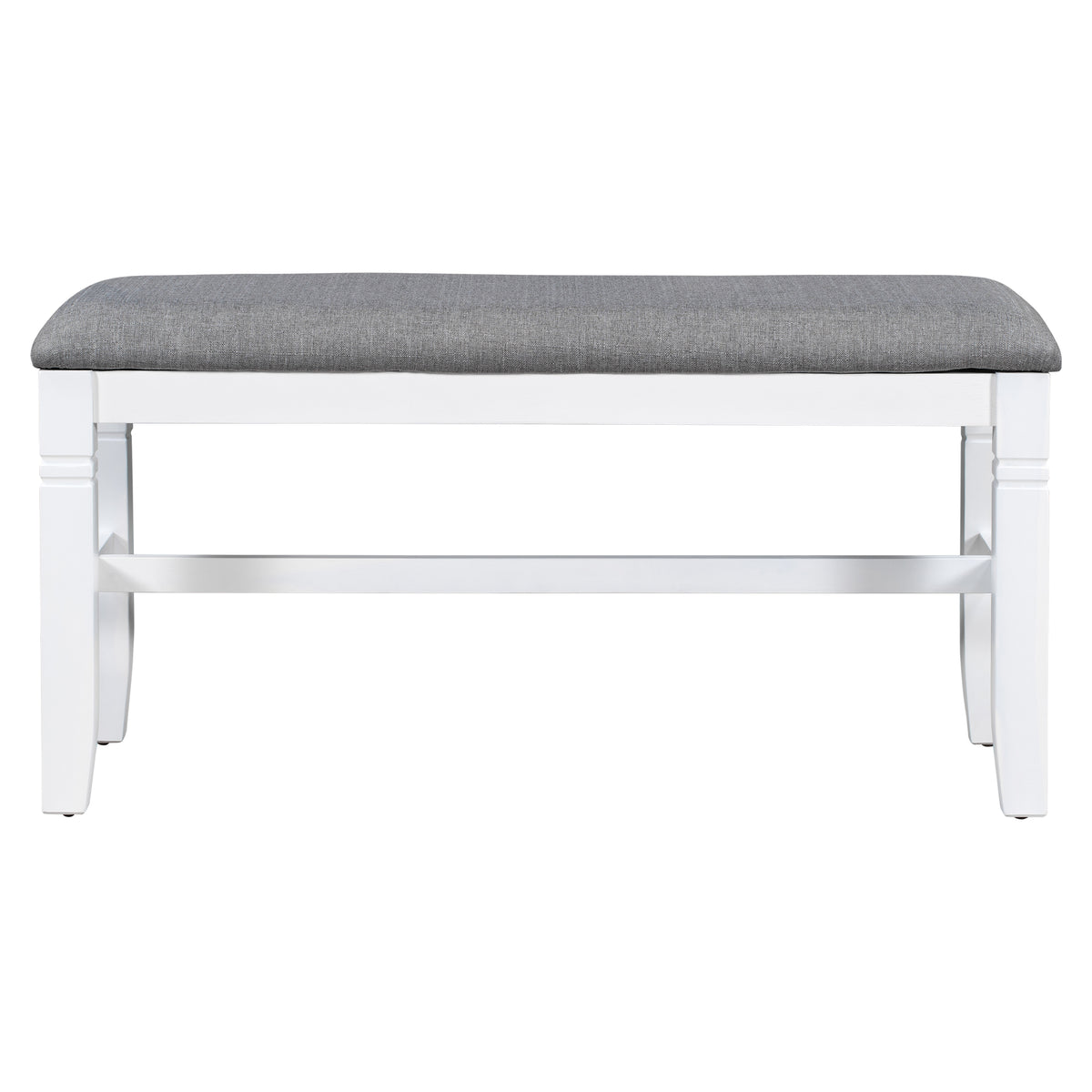 Tarragona 6-Piece Farmhouse Dining Set with Bench, Grey and White