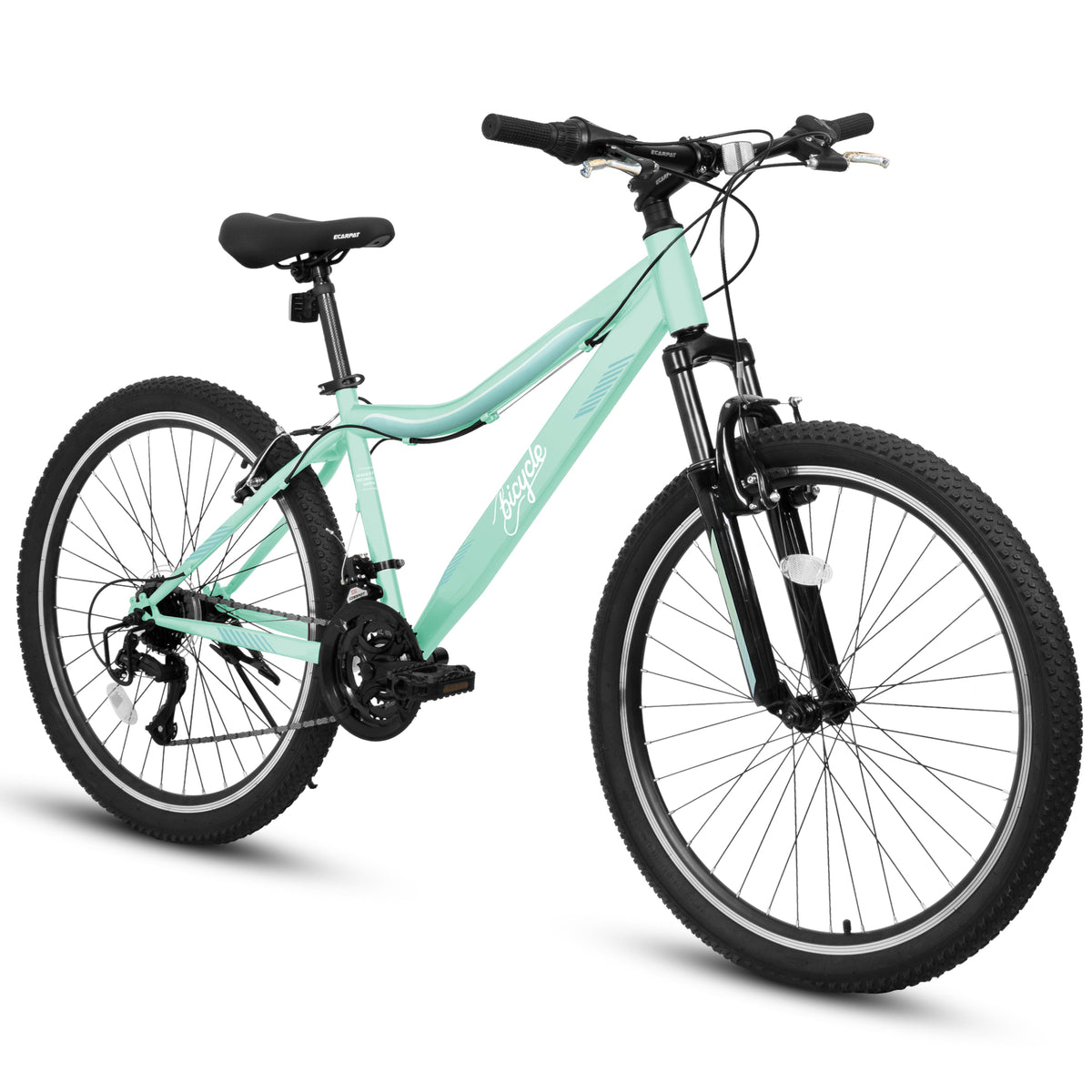 A24208D Mountain Bike 24/26 Inch, High-Density Carbon Steel Frame, 21 Speed, Front Suspension, Dual V-Brakes, 80% Pre-Assembled for Men Women Teens