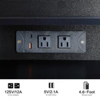 41' Large Size Left Drawer Desktop Vanity Table+Cushioned Stool Dresser Set, 2 AC+2 USB Power Station, Hair Dryer Stand, Extra Large Touch Control LED Mirror, 3-color Switch, EPA, GCC, UL Certificate - Eloy Royal