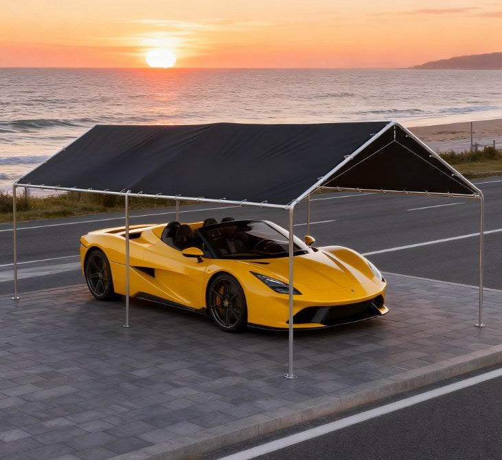 Car Tent with Ball Bungee Cords,Carport Roof,UV Resistant Canopy Replacement Cover