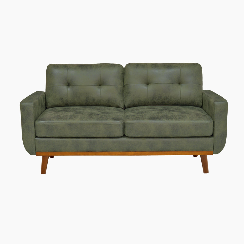 65-inch t Two-Seater Sofa in with Breathable Foil Fabric and Solid Wood Legs