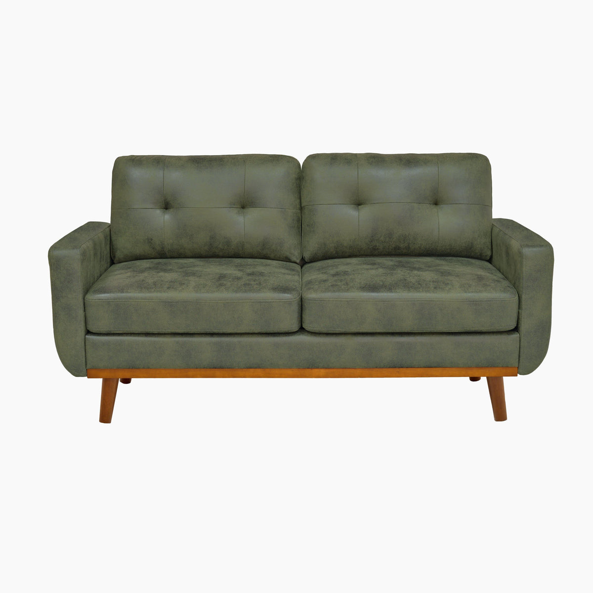 65-inch t Two-Seater Sofa in with Breathable Foil Fabric and Solid Wood Legs