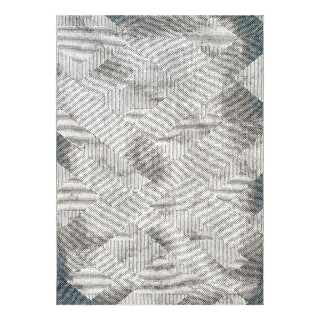 Geometrix GC_DIM1012 Gray 5 ft. 3 in. x 7 ft. 3 in. Contemporary Area Rug with Geometric 3D Effect