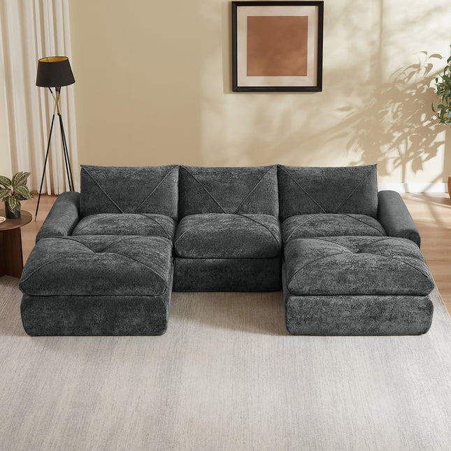 Modern minimalist chenille combination sofa with spacious and comfortable living room sofa