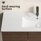 Ceramic Bathroom Sink – 121 x 46 x 17cm Thin Edge Vanity Basin, Single Bowl Countertop Porcelain Wash Basin for Bathroom, Toilet, Powder Room (No Faucet, No Drain ) - Eloy Royal