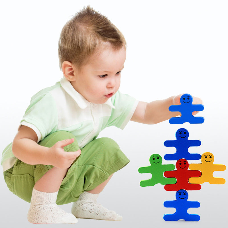 Cartoon Educational Wooden Early Education Toys Assembling Bricks Pro Balance Villain Building Blocks