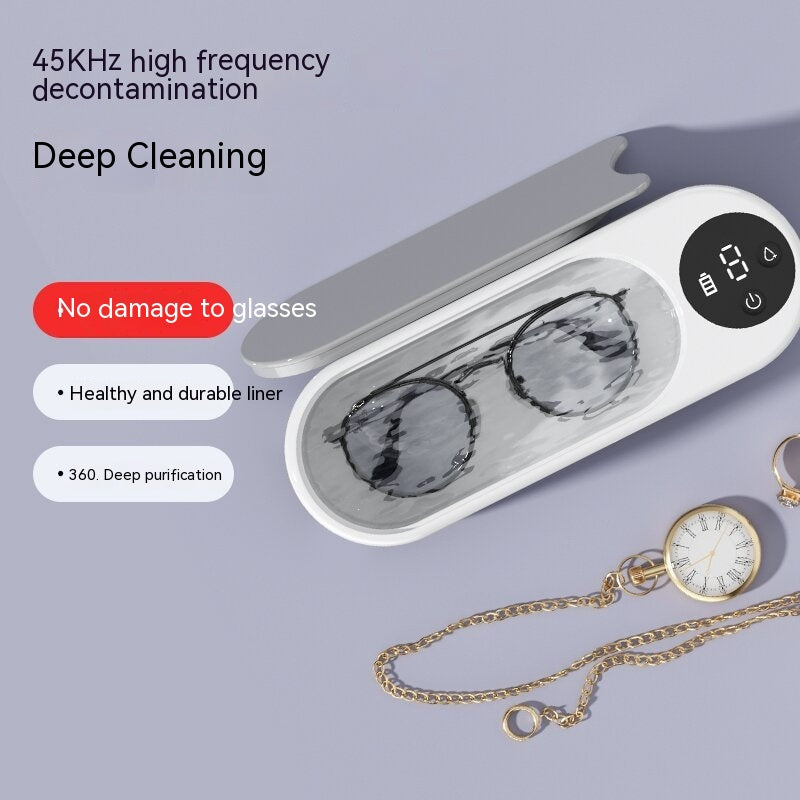 Glasses Washing Machine Ultrasonic Display Household Portable Small Automatic Cleaning Device - Eloy Royal