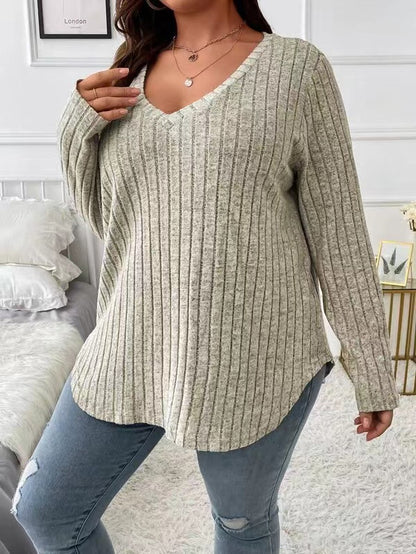 Fashion V-neck Long-sleeved T-shirt For Women