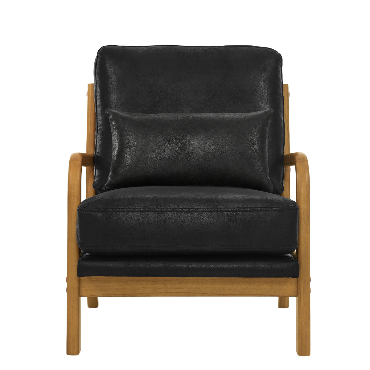 Lounge  Black Fabric: Solid Wood Frame, Breathable Foil Fabric, Compact Design for Living Room, Balcony, or Office